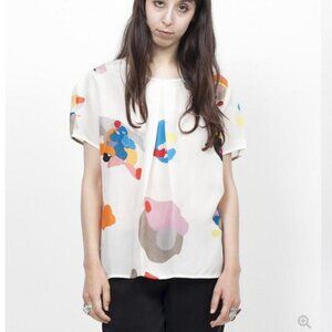 Objects Without Meaning "Francie" Mike Mills Print. 100% Japanese Cupro Top.
